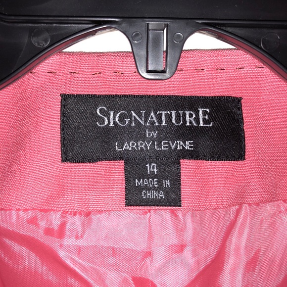 NWT LARRY LEVINE Coral Contrast Stitching Linen Jacket Blazer - Picture 4 of 9